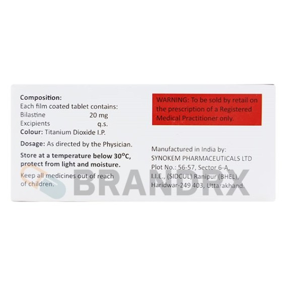 Bilazap 20 mg Glenmark Pharmaceuticals Ltd.